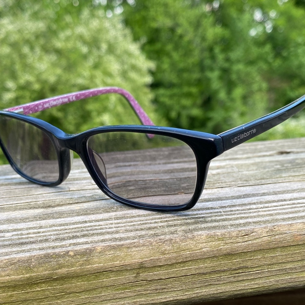 Liz Claiborne glasses frames 48[]17 130 small woman black pink